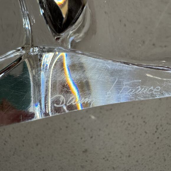 Daum France Freeform Crystal Art Glass Signed MCM Modernist Paperweight 5x3 In - Picture 8 of 8